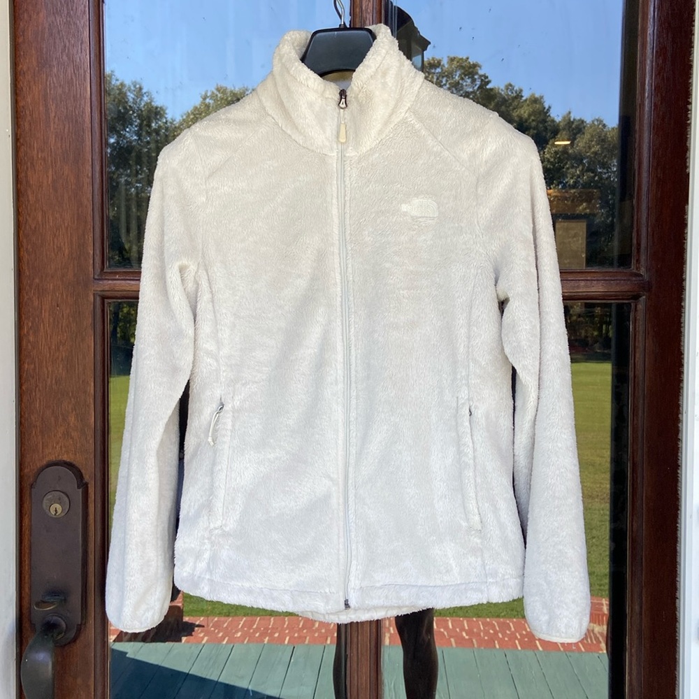 The‎ North Face teddy zip jacket in cream/off white. Size medium